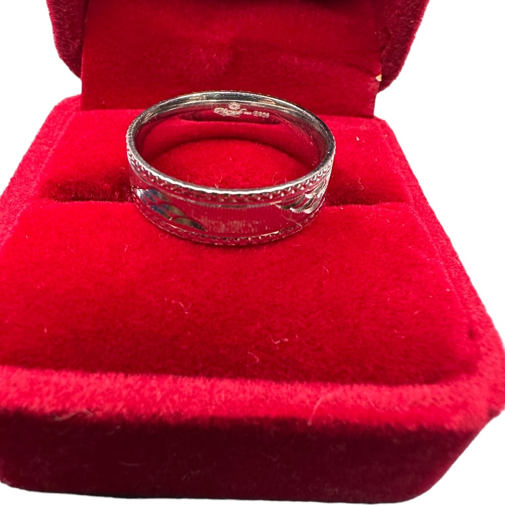 925 Silver Ring Band Moon Pattern - image 4